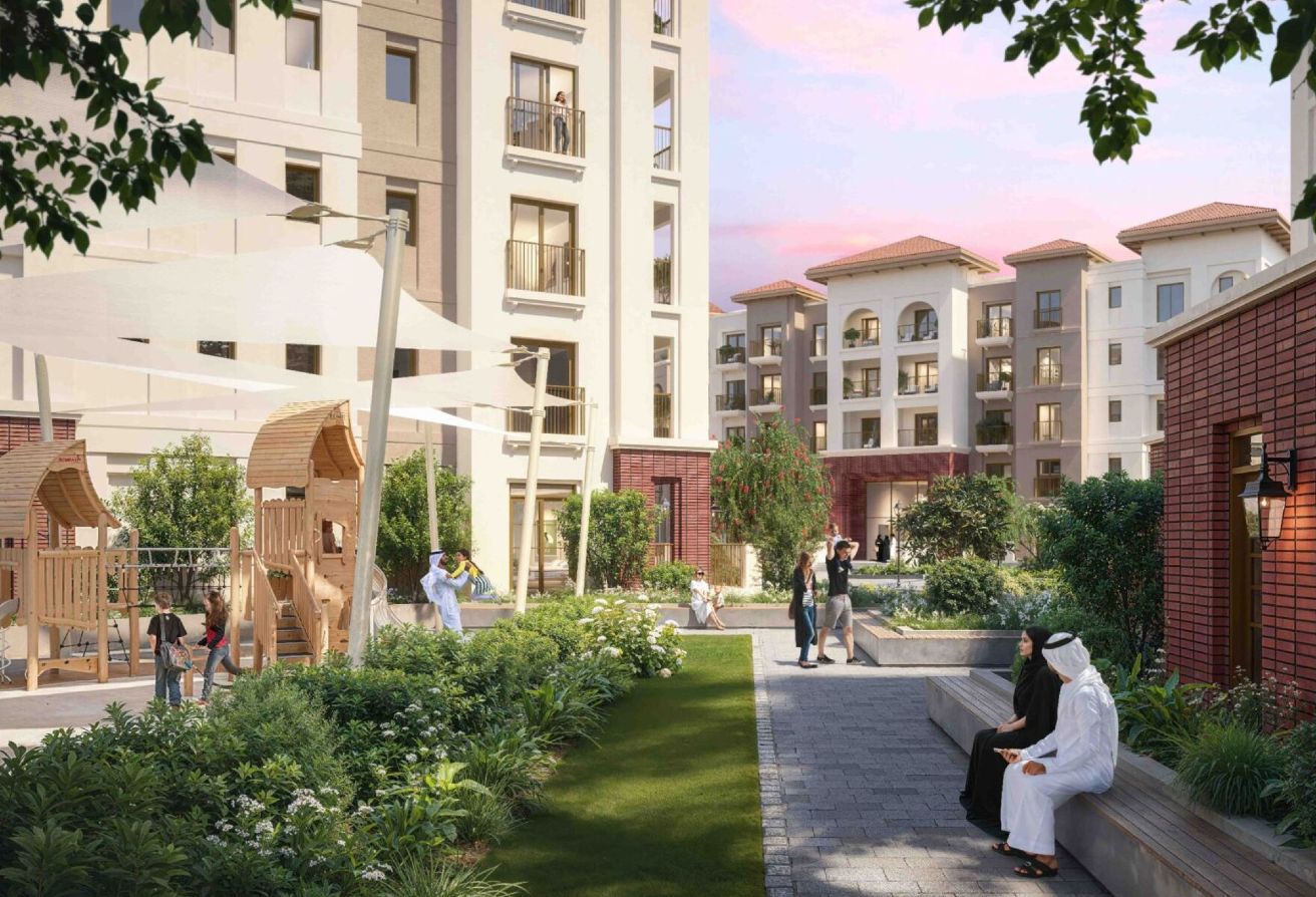 Studio apartment for sale in Bloom Living Granada Zayed City Abu Dhabi with balcony, garden and pool views, modern design, and high RO