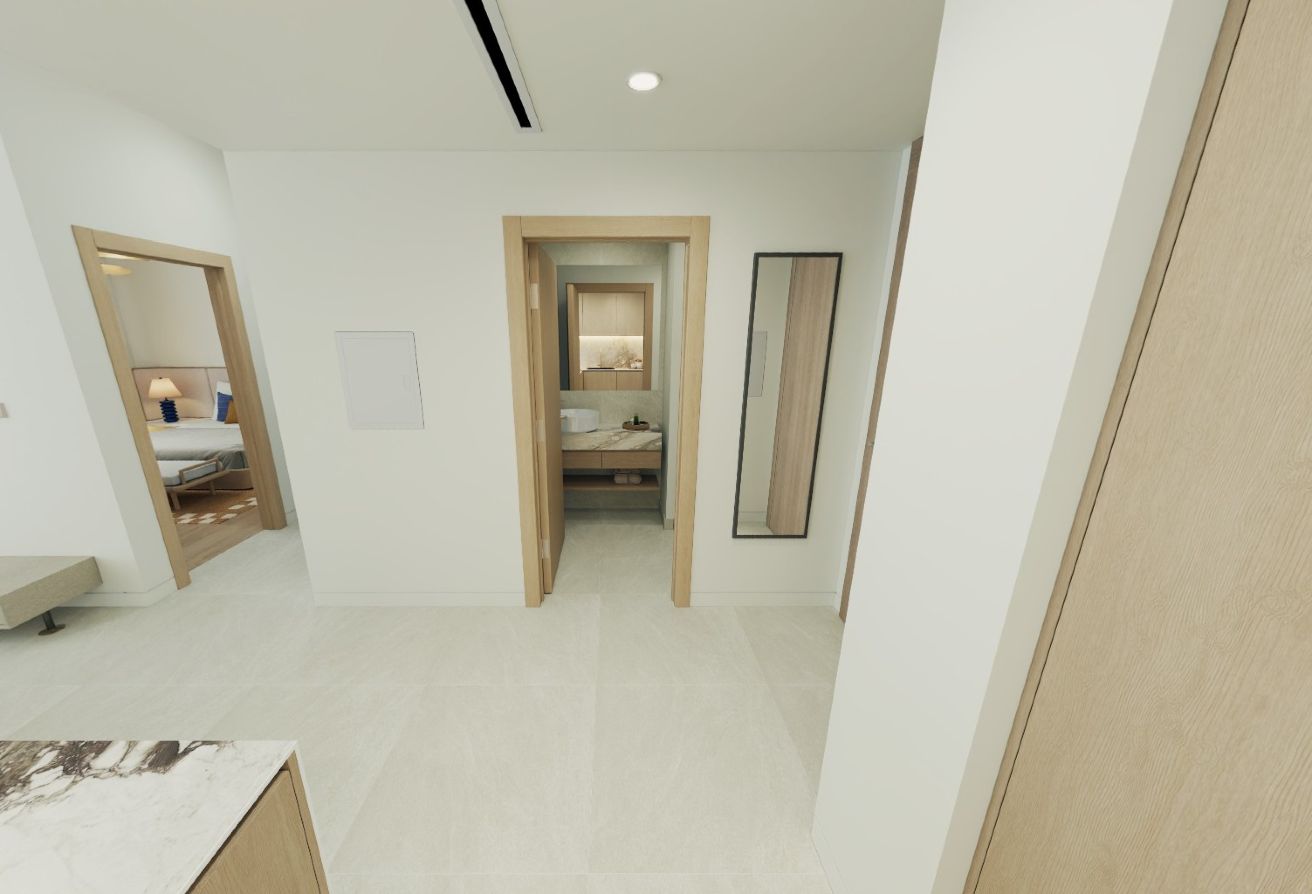 1-bedroom apartment for sale in The Beach House Fahid Island Abu Dhabi with terrace and partial sea view in a boutique waterfront community