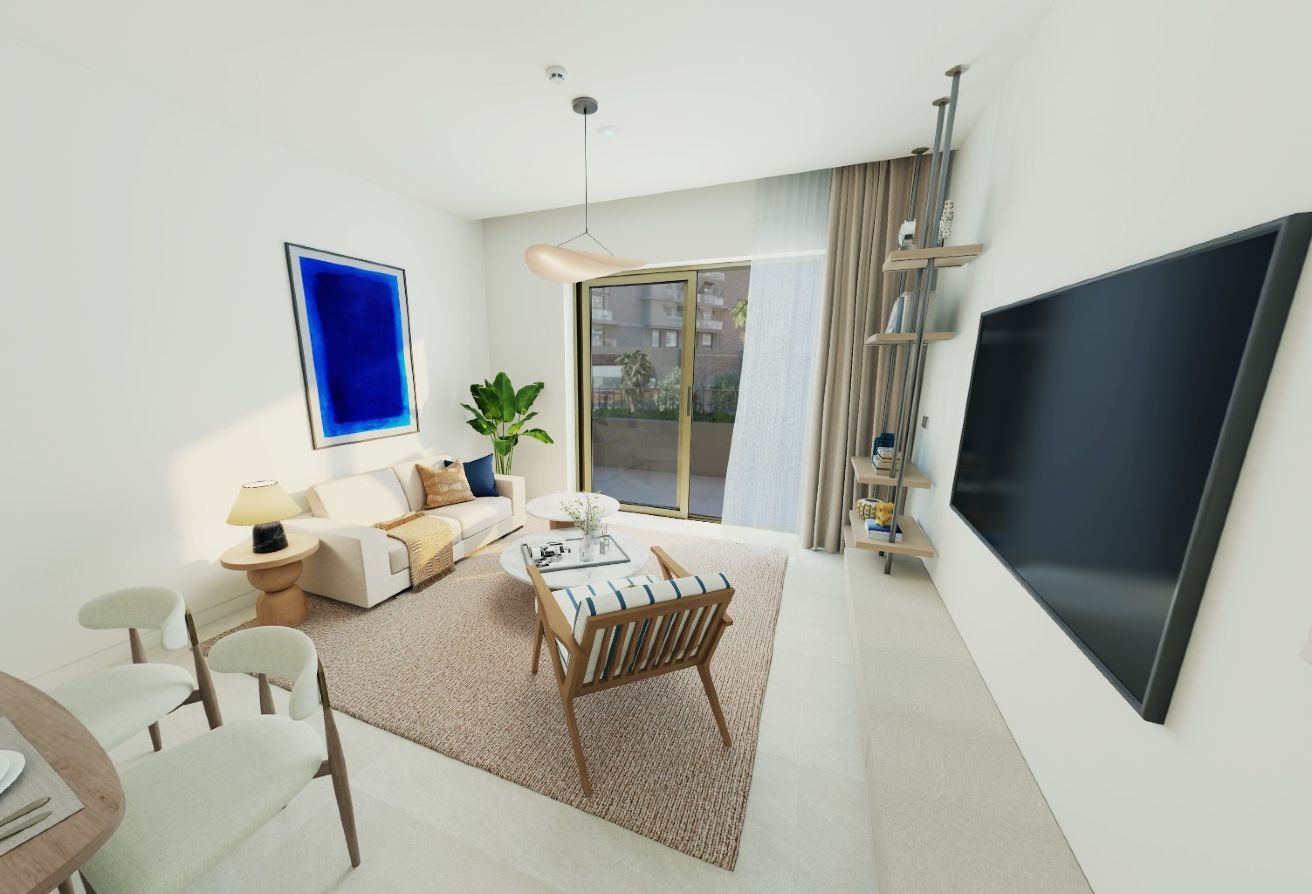 1-bedroom apartment for sale in The Beach House Fahid Island Abu Dhabi with terrace and partial sea view in a boutique waterfront community