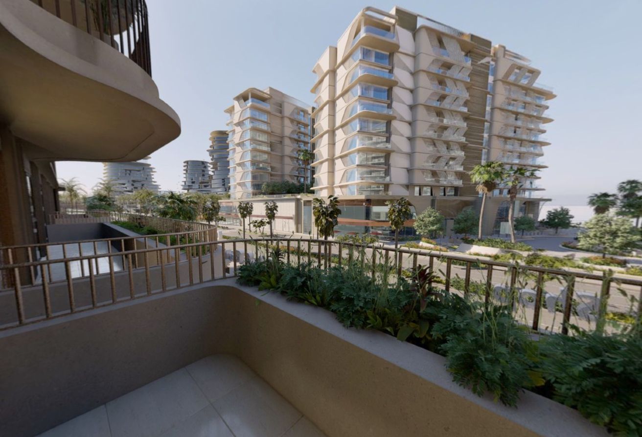 1-bedroom apartment for sale in The Beach House Fahid Island Abu Dhabi with terrace and partial sea view in a boutique waterfront community