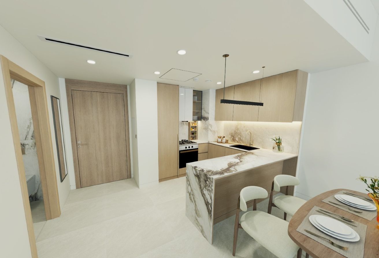 1-bedroom apartment for sale in The Beach House Fahid Island Abu Dhabi with terrace and partial sea view in a boutique waterfront community