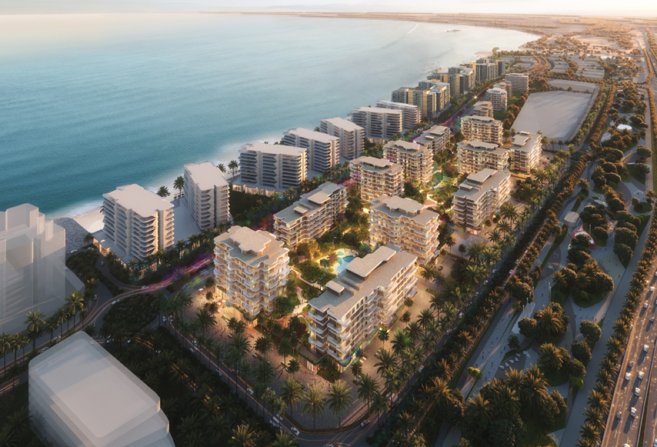 1-bedroom apartment for sale in The Beach House Fahid Island Abu Dhabi with terrace and partial sea view in a boutique waterfront community