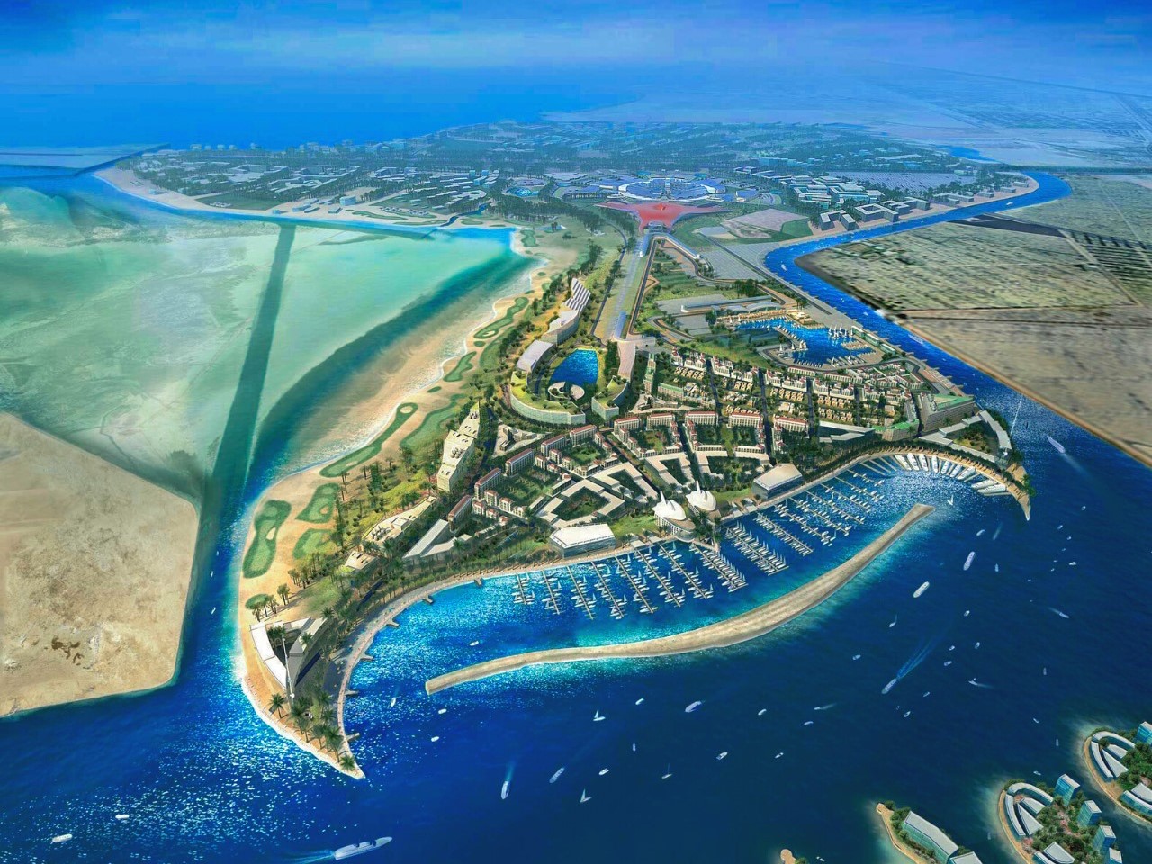 Modern 1-bedroom apartment for sale in Icon Tower Yas Island Abu Dhabi with balcony, water views, and premium community amenities