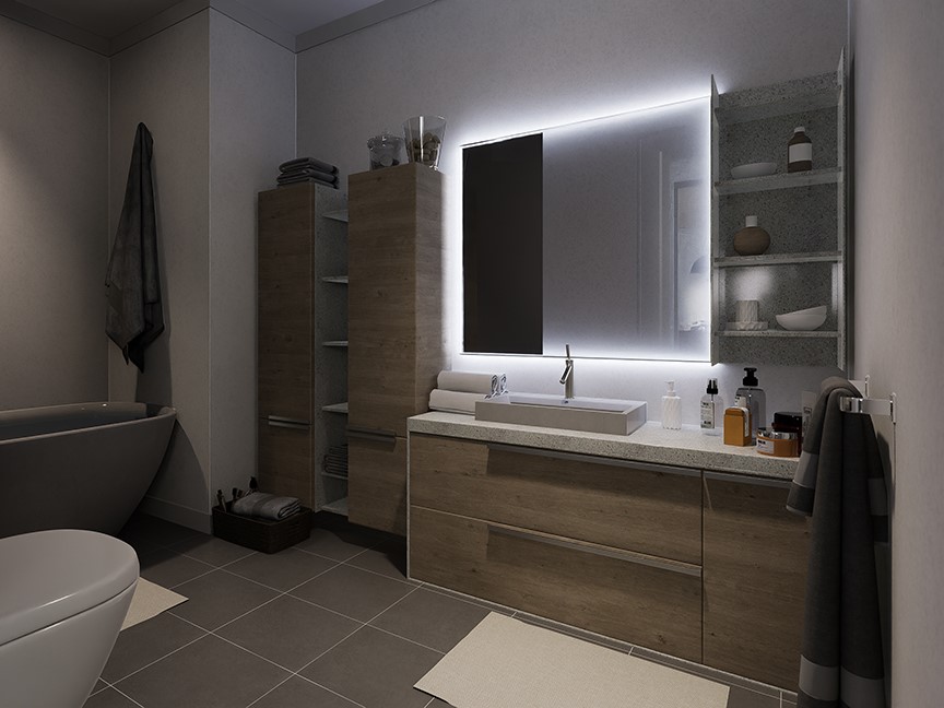 Modern 1-bedroom apartment for sale in Icon Tower Yas Island Abu Dhabi with balcony, water views, and premium community amenities