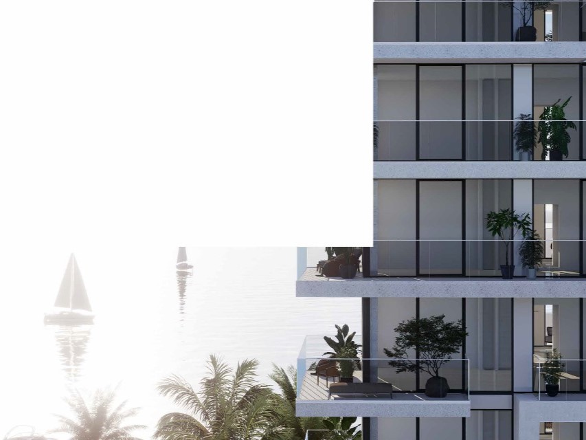 Modern 1-bedroom apartment for sale in Icon Tower Yas Island Abu Dhabi with balcony, water views, and premium community amenities