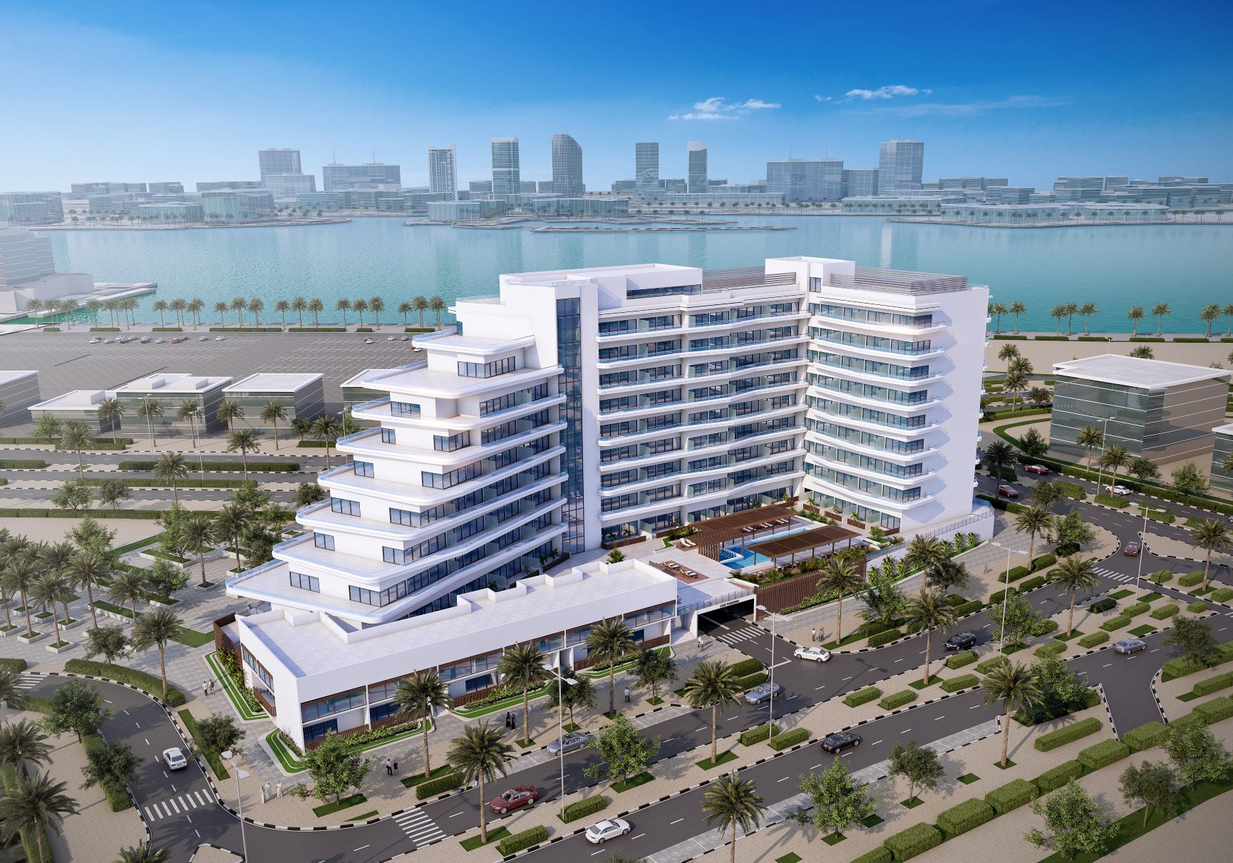 1-bedroom apartment for sale in Mayyas at the Bay Yas Bay Abu Dhabi with terrace, park views, modern design, and prime location