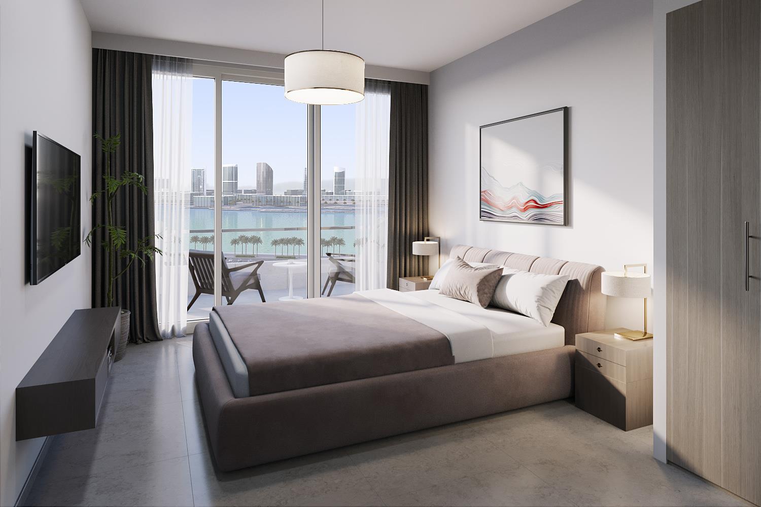 1-bedroom apartment for sale in Mayyas at the Bay Yas Bay Abu Dhabi with terrace, park views, modern design, and prime location