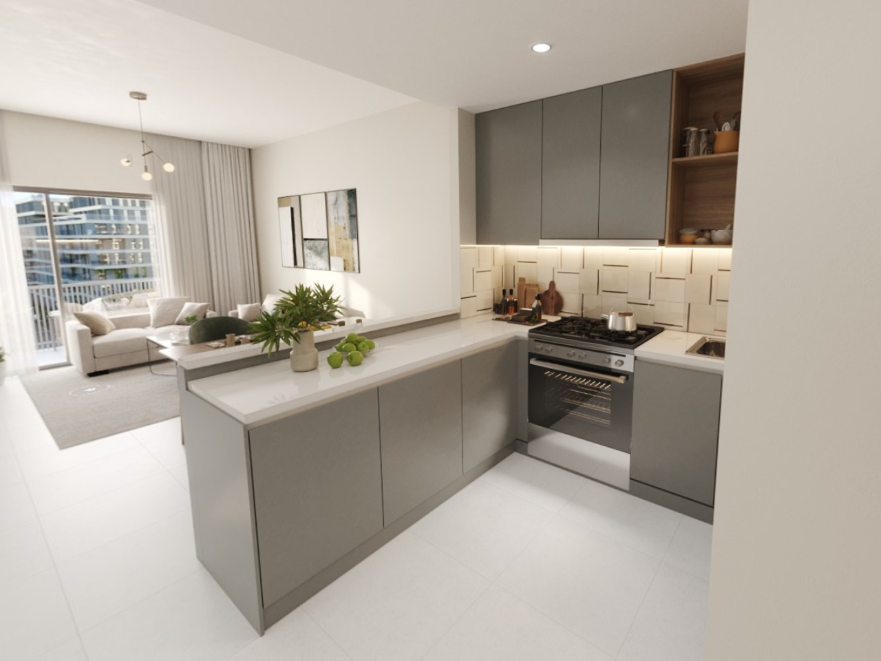 Affordable 2-bedroom apartment Reeman Living 2A Al Shamkha Abu Dhabi with balcony, modern design, and 50% already paid