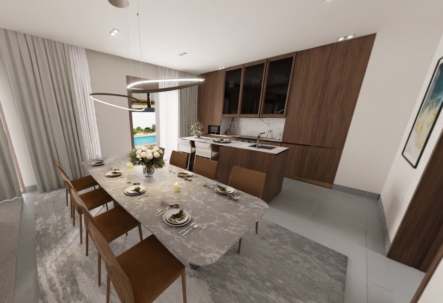 5-bedroom family villa for sale in Al Sidr Saadiyat Lagoons Abu Dhabi with study, two kitchens, terraces, optional pool, Q1 2026 handover