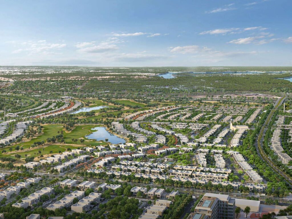 4-bedroom townhouse for sale in The Dahlias Yas Acres Yas Island Abu Dhabi with maid’s room, studies, balcony, and optional private pool