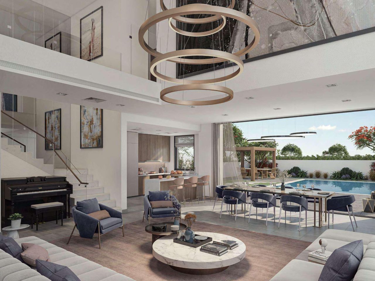 4-bedroom townhouse for sale in The Dahlias Yas Acres Yas Island Abu Dhabi with maid’s room, studies, balcony, and optional private pool