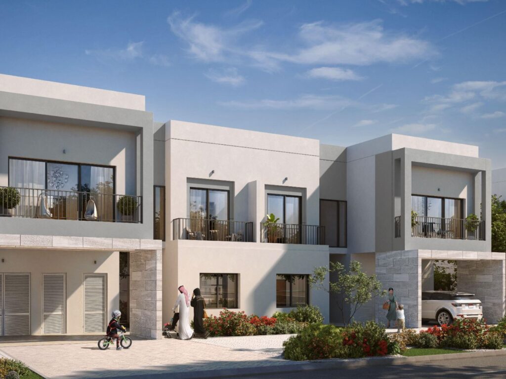 4-bedroom townhouse for sale in The Dahlias Yas Acres Yas Island Abu Dhabi with maid’s room, studies, balcony, and optional private pool