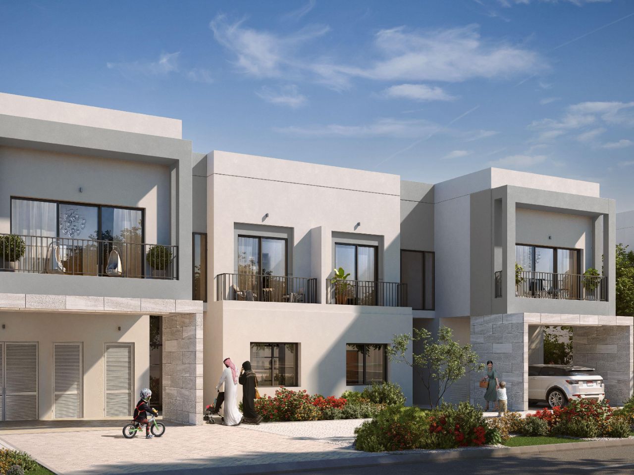 4-bedroom townhouse for sale in The Dahlias Yas Acres Yas Island Abu Dhabi with maid’s room, studies, balcony, and optional private pool