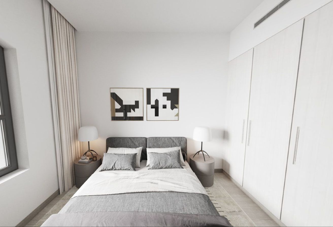 2-bedroom furnished apartment for sale in Views B, Yas Golf Collection, Yas Island Abu Dhabi – golf, pool, and sea views