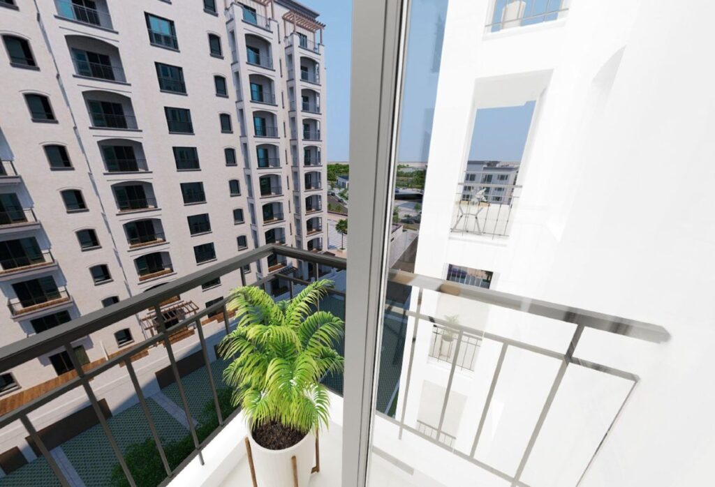 2-bedroom furnished apartment for sale in Views B, Yas Golf Collection, Yas Island Abu Dhabi – golf, pool, and sea views