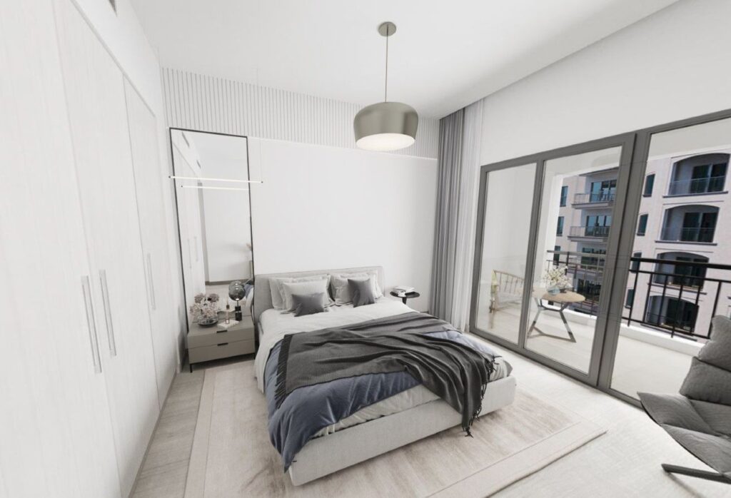 2-bedroom furnished apartment for sale in Views B, Yas Golf Collection, Yas Island Abu Dhabi – golf, pool, and sea views