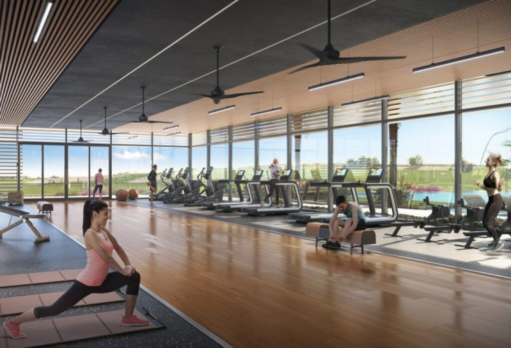 2-bedroom furnished apartment for sale in Views B, Yas Golf Collection, Yas Island Abu Dhabi – golf, pool, and sea views