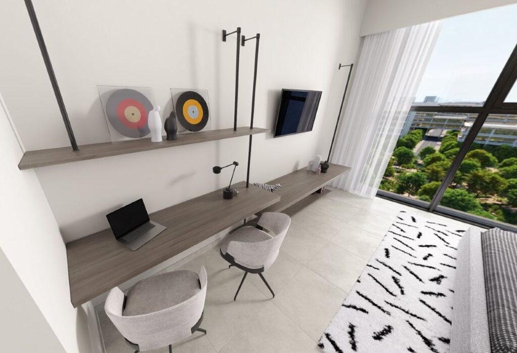 Modern studio apartment in Manarat Living Saadiyat Cultural District Abu Dhabi.