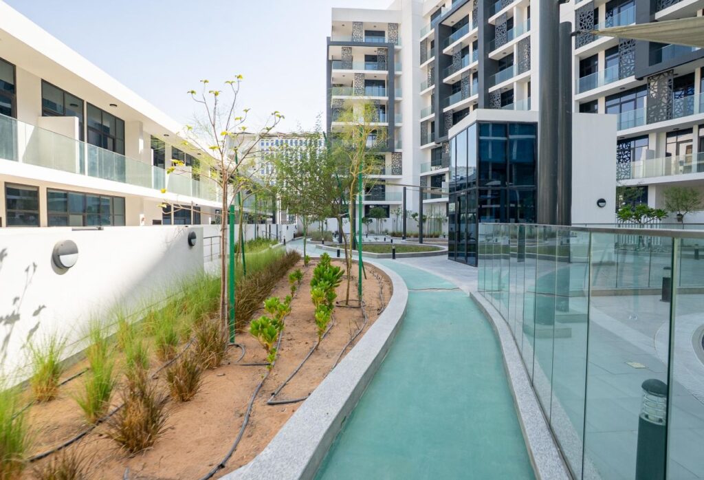 Modern studio apartment for sale in The Gate Masdar City Abu Dhabi.