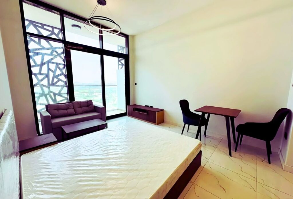 Modern studio apartment for sale in The Gate Masdar City Abu Dhabi.