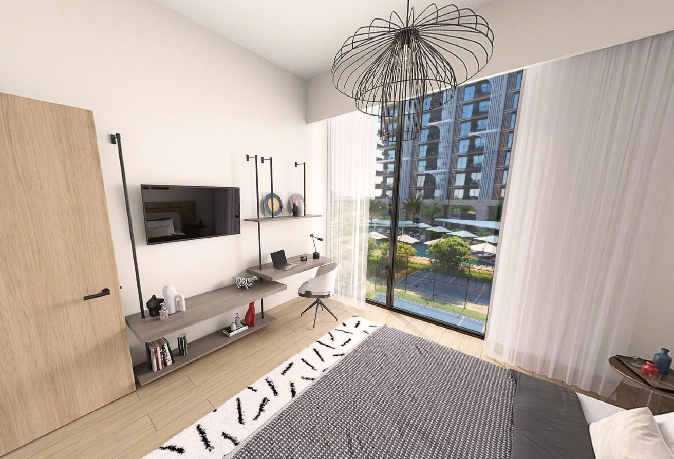 Corner 1-bedroom apartment with pool view in Nouran Living Saadiyat Island.