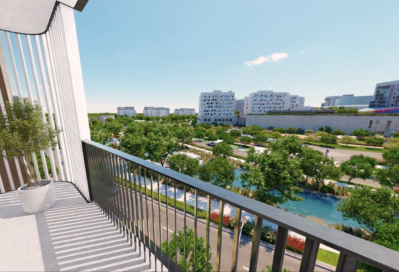 Corner 1-bedroom apartment with pool view in Nouran Living Saadiyat Island.