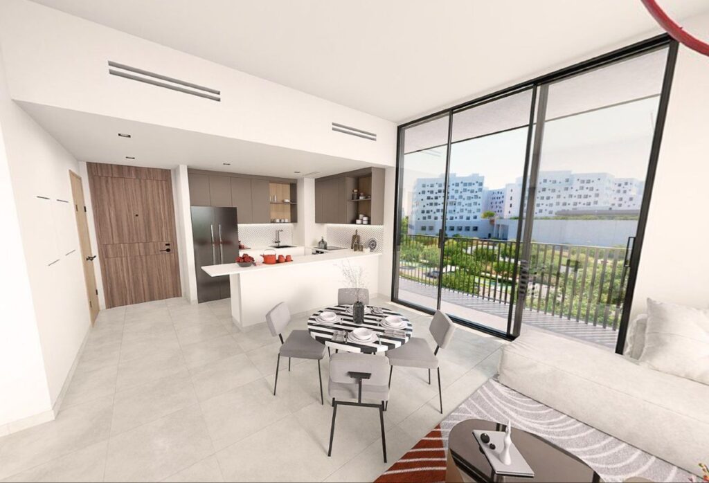 Corner 1-bedroom apartment with pool view in Nouran Living Saadiyat Island.