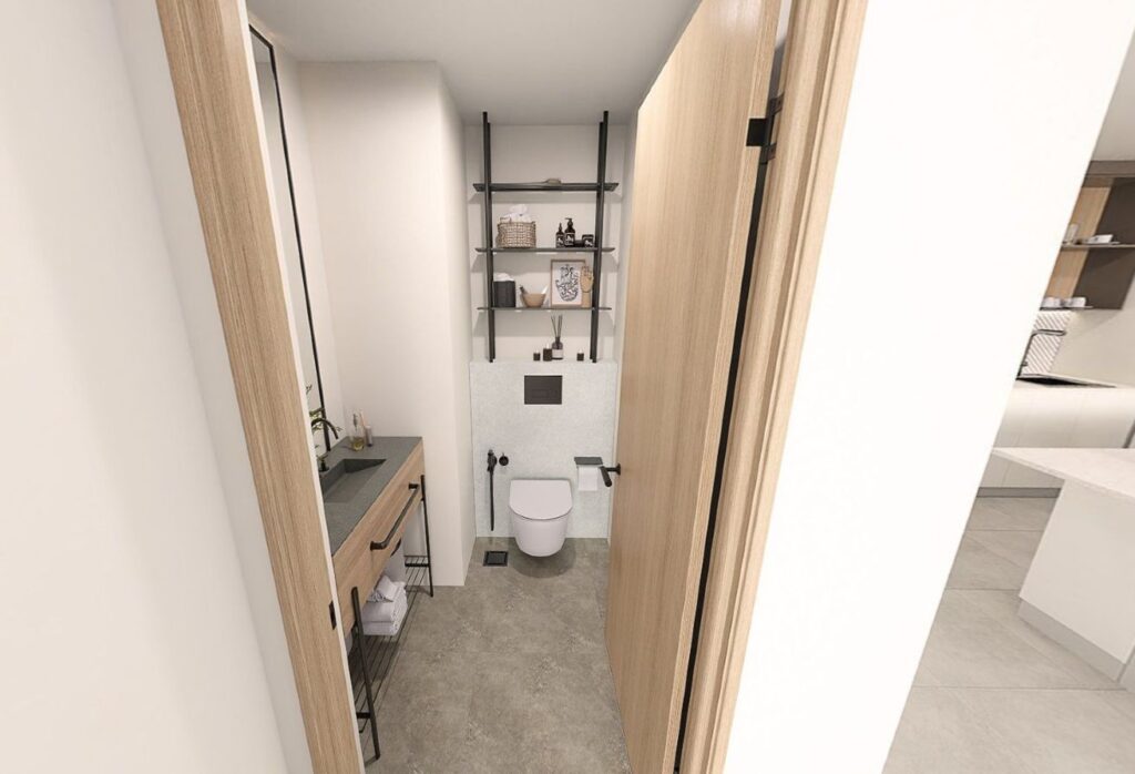 Corner 1-bedroom apartment with pool view in Nouran Living Saadiyat Island.