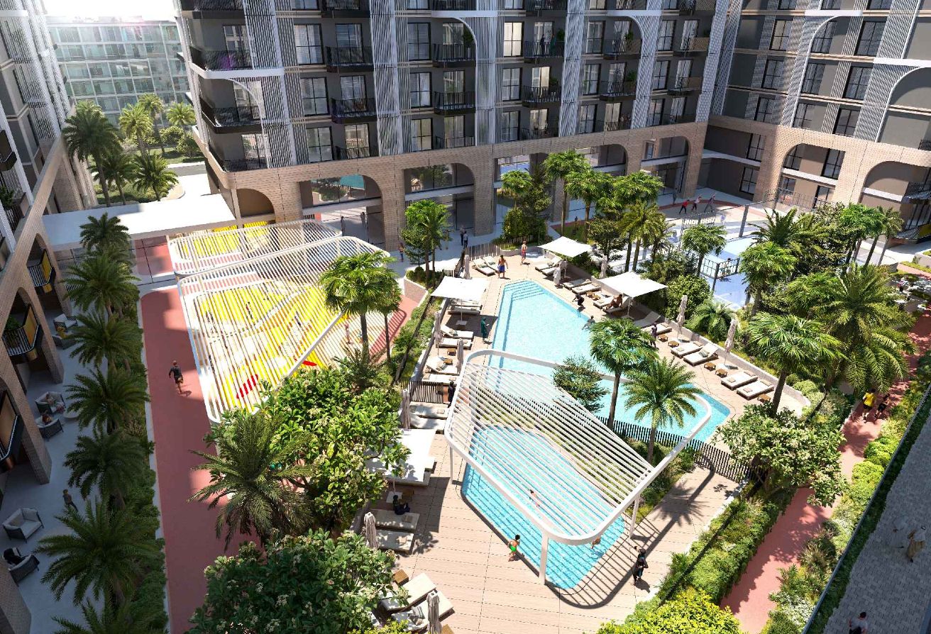 Corner 1-bedroom apartment with pool view in Nouran Living Saadiyat Island.