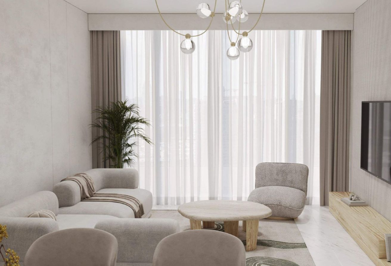 Junior 1-bedroom corner apartment for sale in Radiant Marina Towers Abu Dhabi.