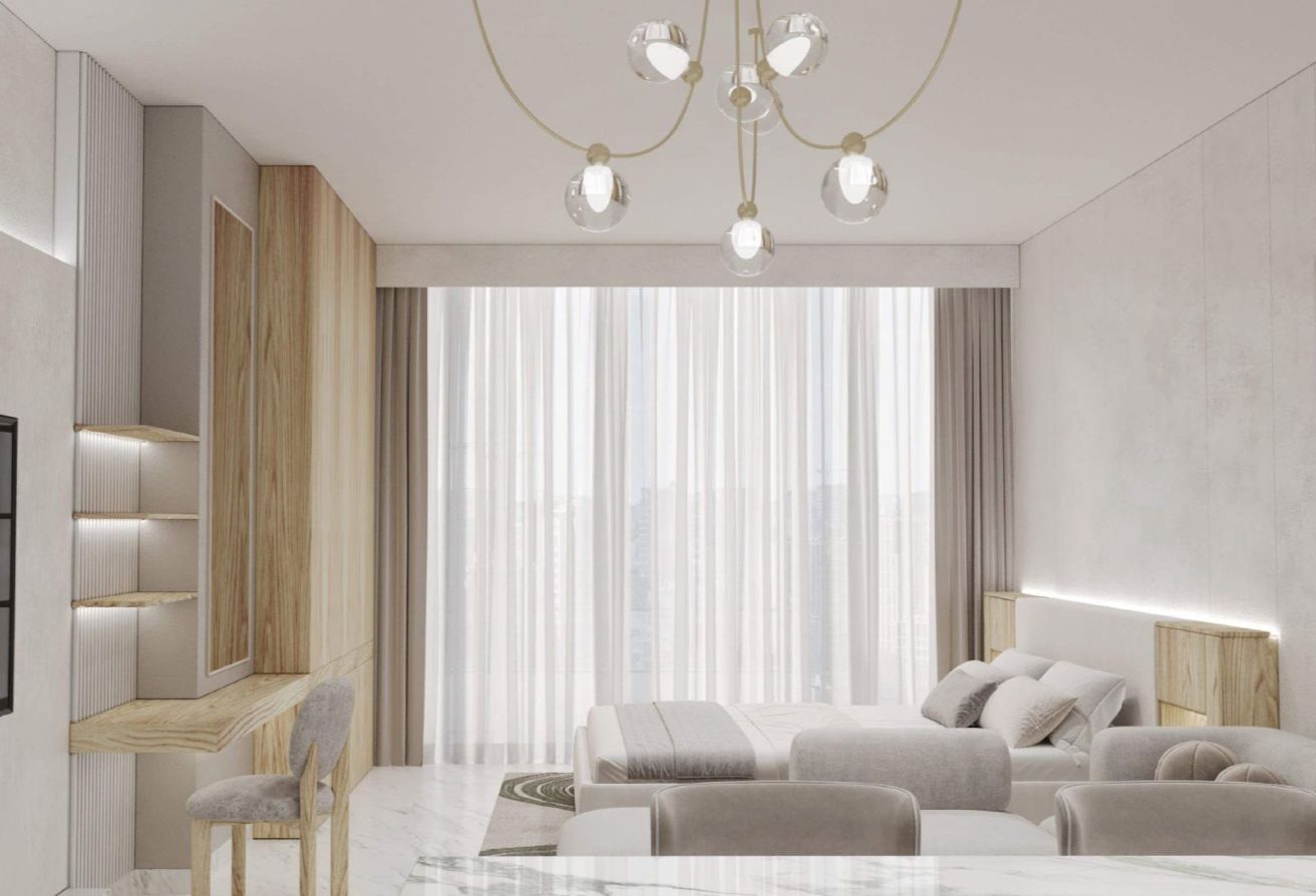 Junior 1-bedroom corner apartment for sale in Radiant Marina Towers Abu Dhabi.