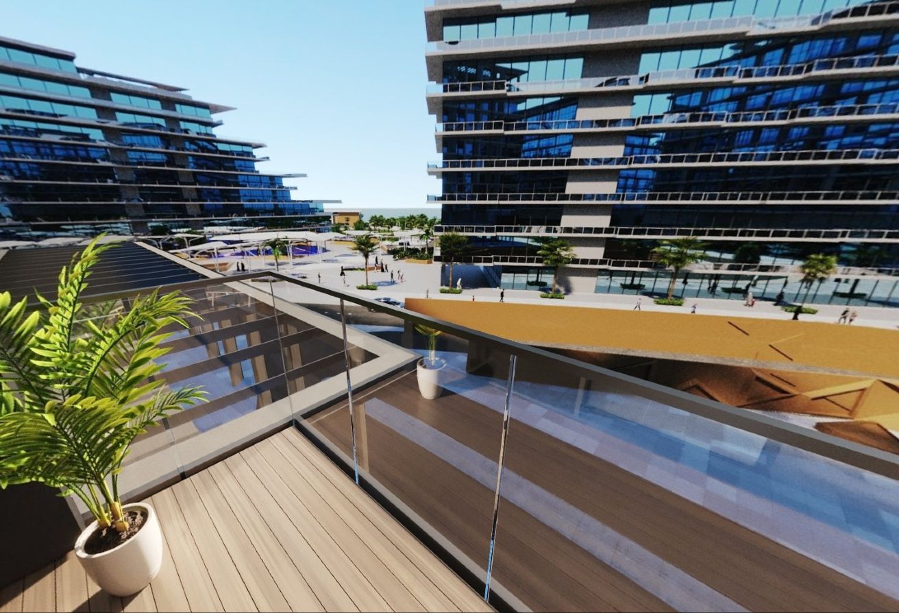 Pool-view studio apartment Grove Uptown Views Saadiyat Grove Abu Dhabi.