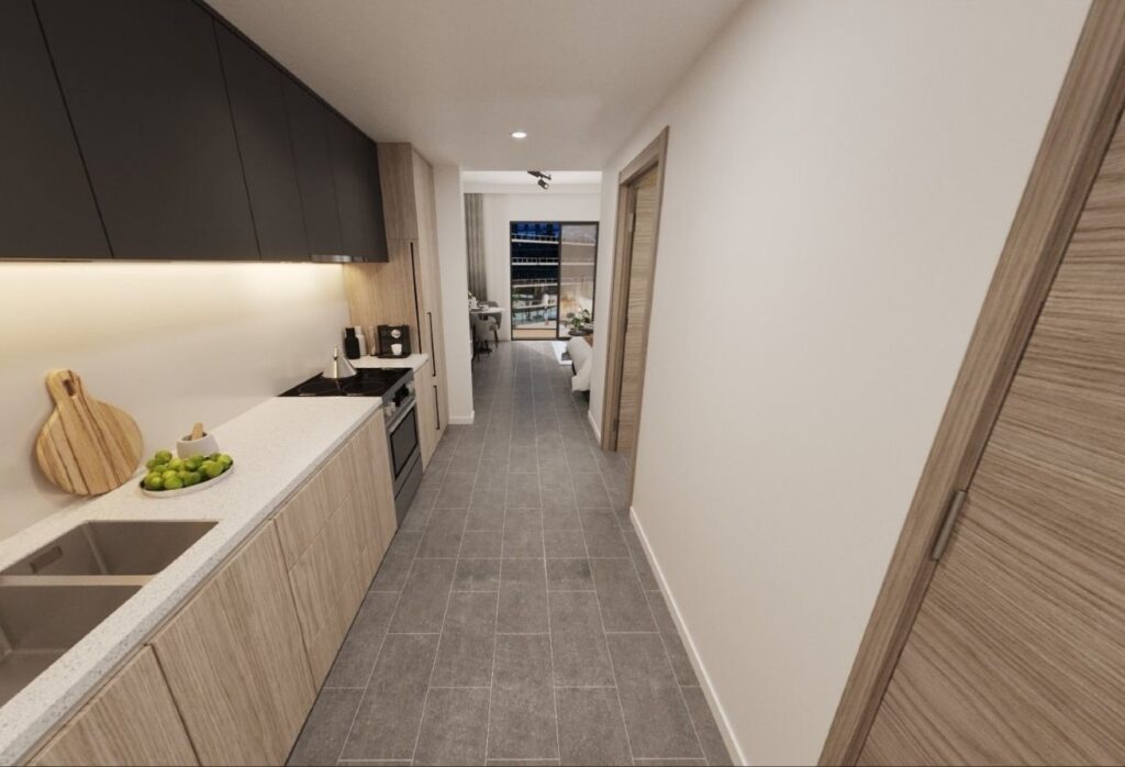 Pool-view studio apartment Grove Uptown Views Saadiyat Grove Abu Dhabi.