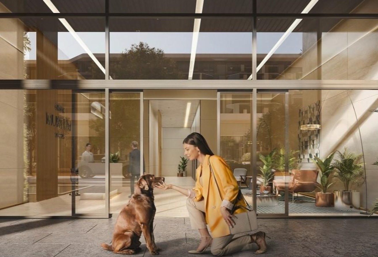 Pool-view studio apartment Grove Uptown Views Saadiyat Grove Abu Dhabi.