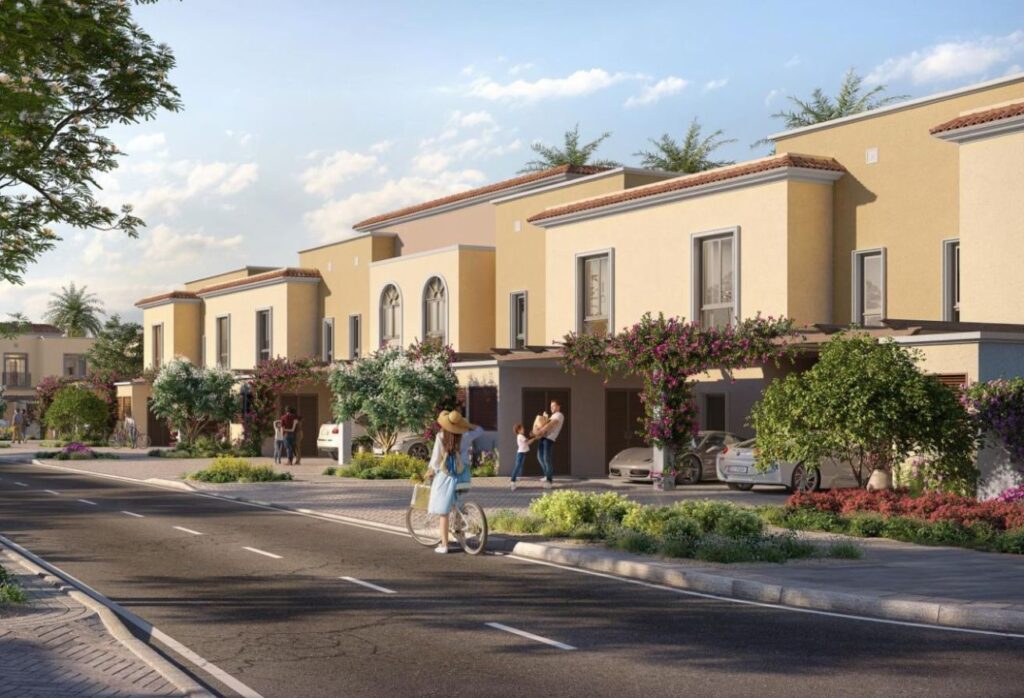 Modern 3-bedroom single-row townhouse in Yas Park Gate Yas Island Abu Dhabi.