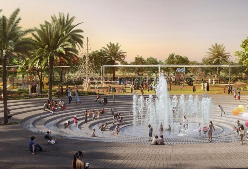 Modern 3-bedroom single-row townhouse in Yas Park Gate Yas Island Abu Dhabi.