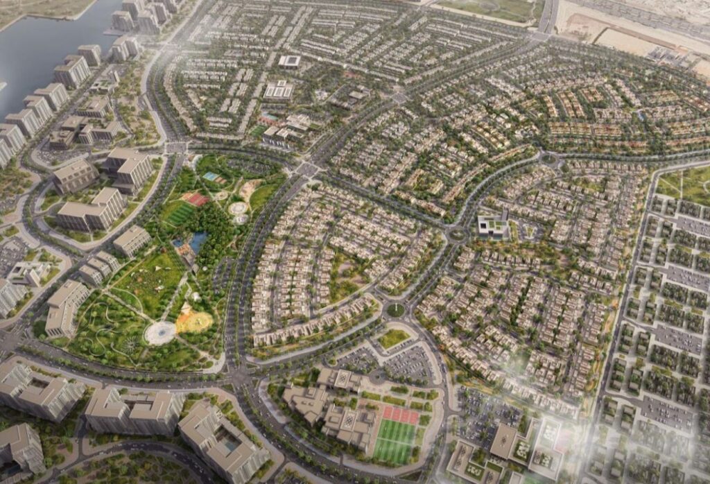 Modern 3-bedroom single-row townhouse in Yas Park Gate Yas Island Abu Dhabi.
