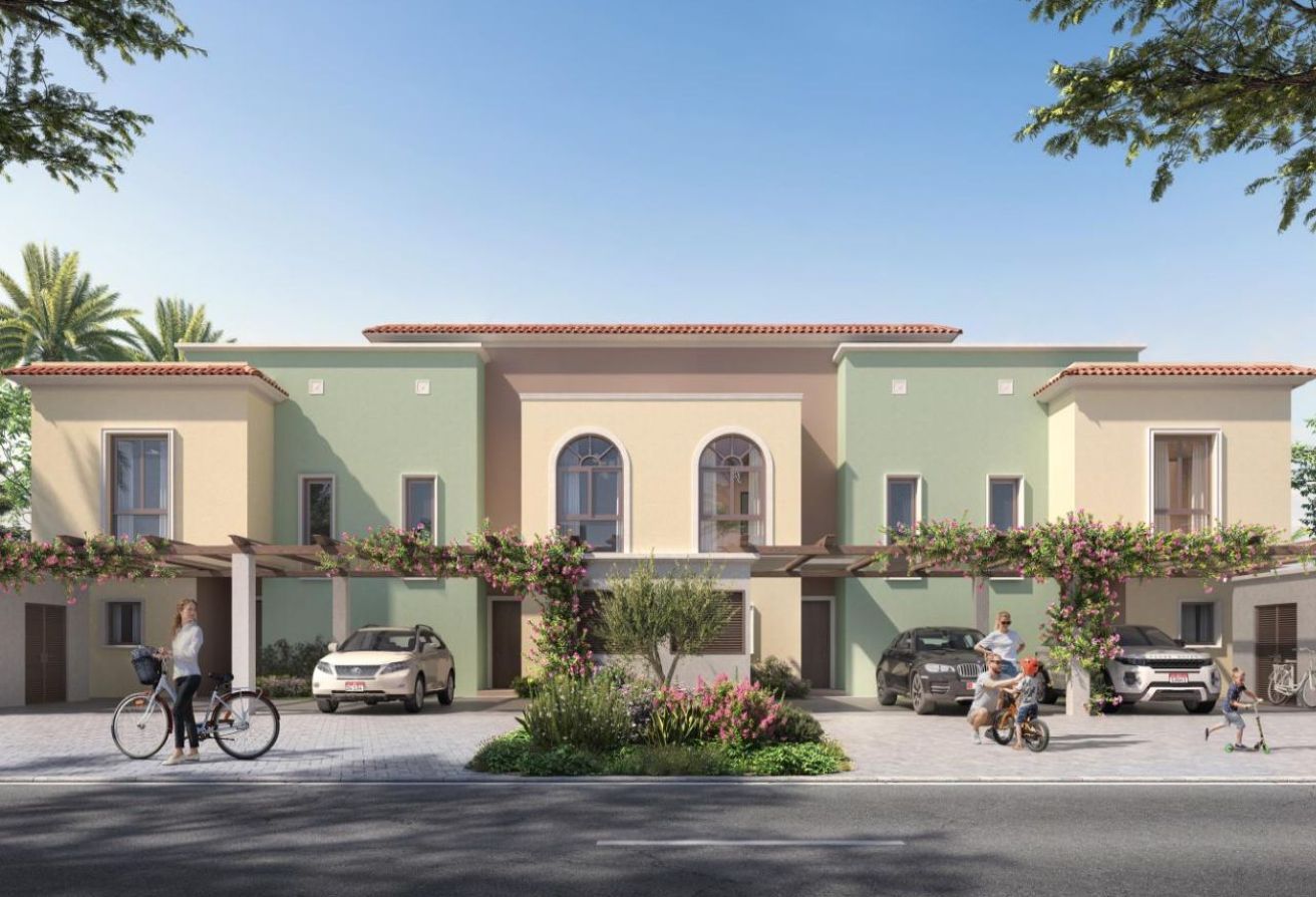 Modern 3-bedroom single-row townhouse in Yas Park Gate Yas Island Abu Dhabi.