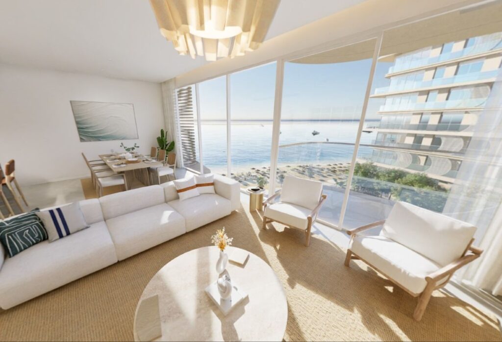 Panoramic sea view 2 bedroom plus study apartment in Fahid Beach Residences, Fahid Island.