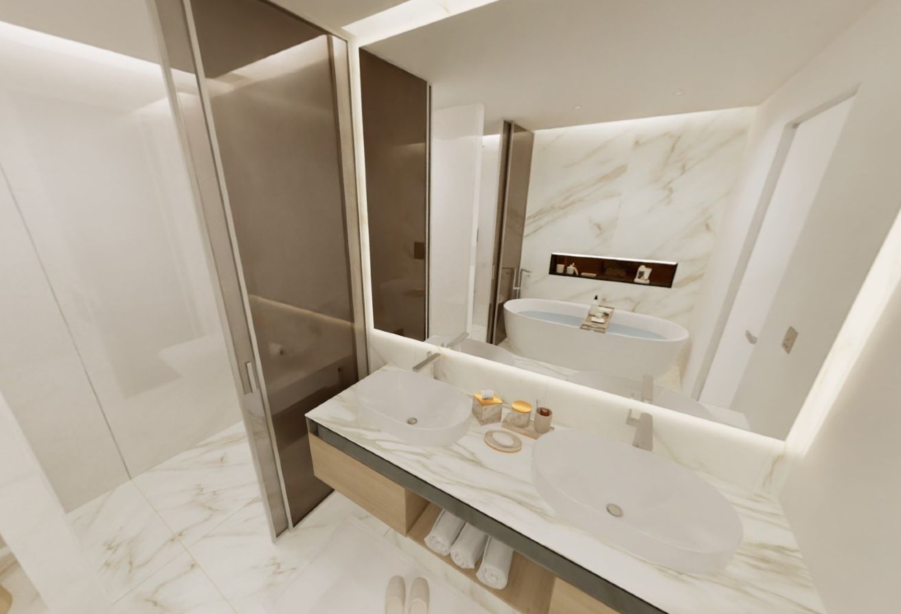 Panoramic sea view 2 bedroom plus study apartment in Fahid Beach Residences, Fahid Island.