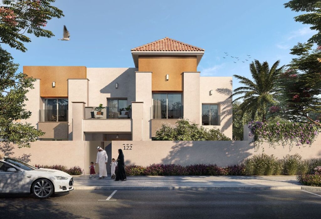 Modern 6-bedroom villa in Fay Al Reeman II, Al Shamkha with spacious interiors, landscaped outdoor areas, and premium Aldar design