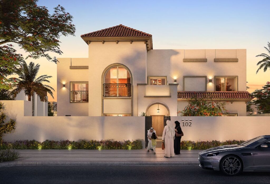 Modern 6-bedroom villa in Fay Al Reeman II, Al Shamkha with spacious interiors, landscaped outdoor areas, and premium Aldar design