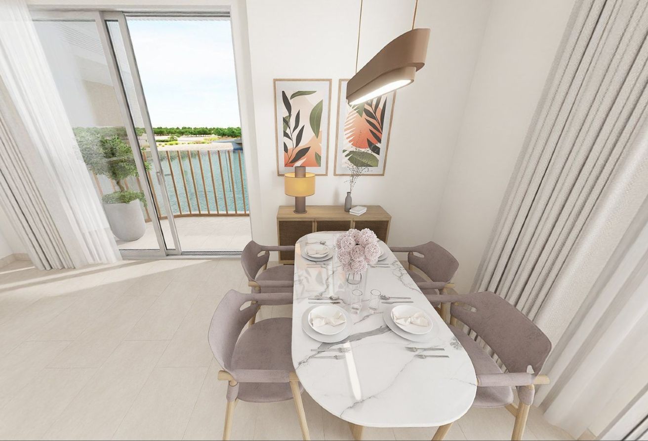 Corner unit apartment with wraparound balcony and canal outlook in Gardenia Terraces Yas Island