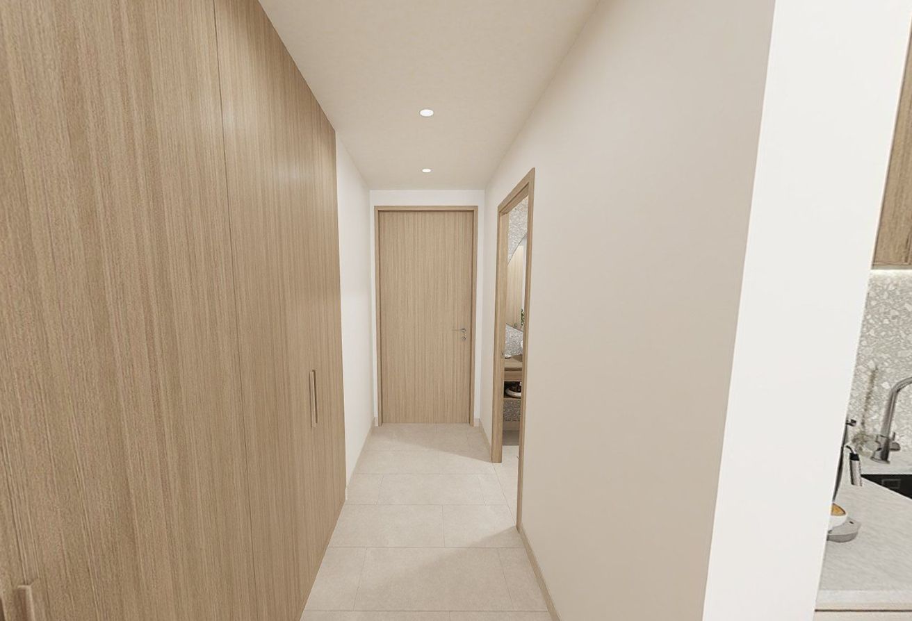 High floor studio apartment with balcony and community views in Gardenia Bay, Yas Island.