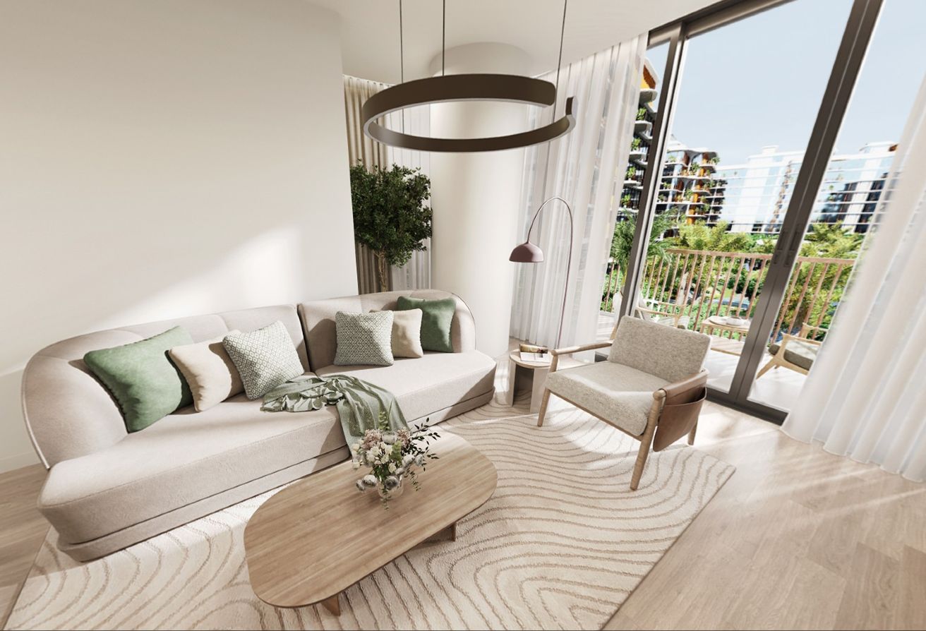 Premium 1-bedroom apartment in Mamsha Gardens with balcony overlooking Saadiyat Cultural District.