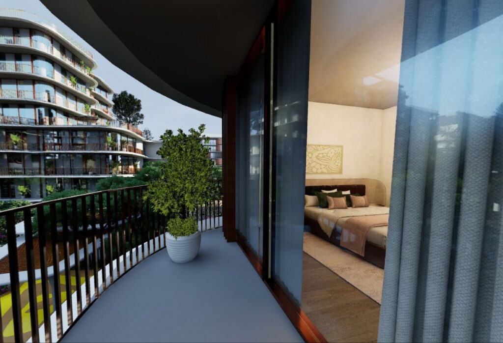 Premium 1-bedroom apartment in Mamsha Gardens with balcony overlooking Saadiyat Cultural District.