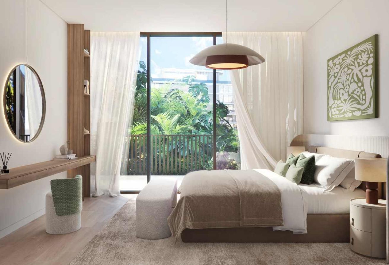 Premium 1-bedroom apartment in Mamsha Gardens with balcony overlooking Saadiyat Cultural District.