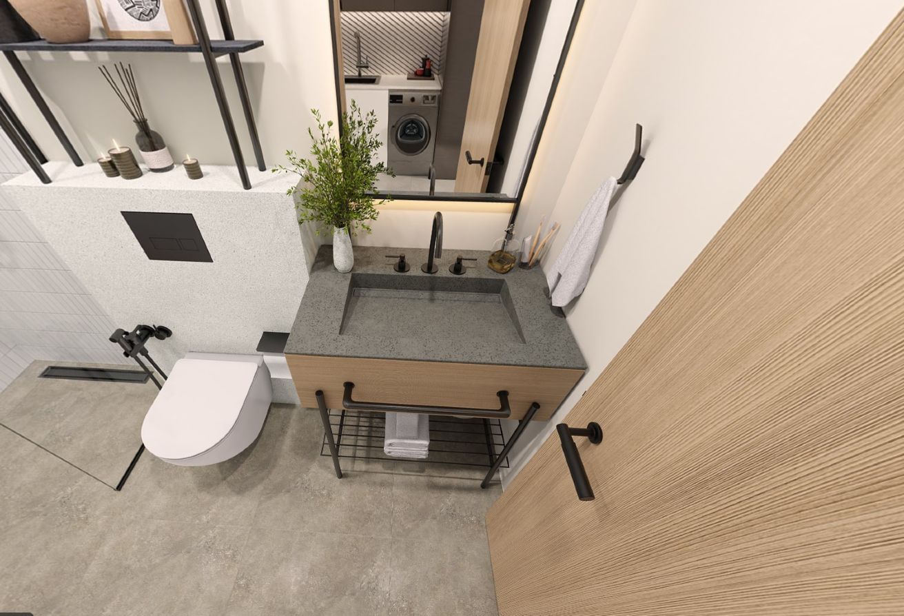 High floor studio apartment with pool and courtyard view in Nouran Living on Saadiyat Island.