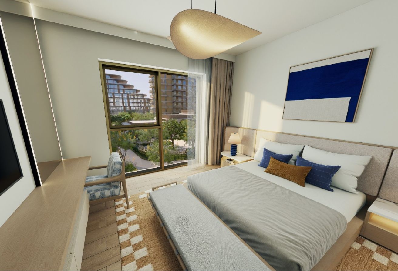 2 bedroom beachfront apartment with pool view at The Beach House, Fahid Island Abu Dhabi