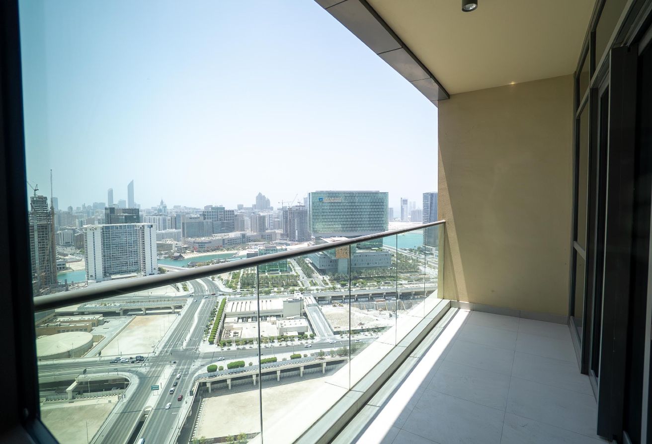 Canal Residence 2 bedroom maid apartment Al Reem Island balcony view